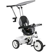 6-IN-1 Dreirad mit Schubstange, Kinderdreirad mit abnehmbarem Sonnendach Weiß - Weiß, Metall (105/47/98cm) - HOMCOM