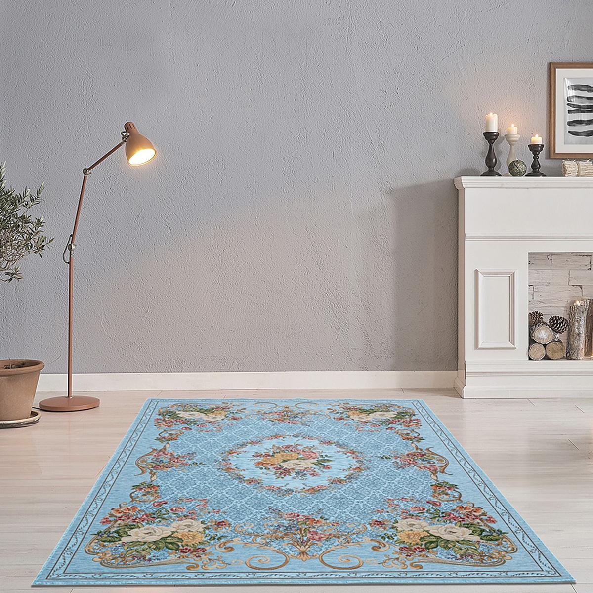 FLACHWEBTEPPICH Flomi Florence 80x150 cm - Türkis, Textil (80/150cm) - THEKO