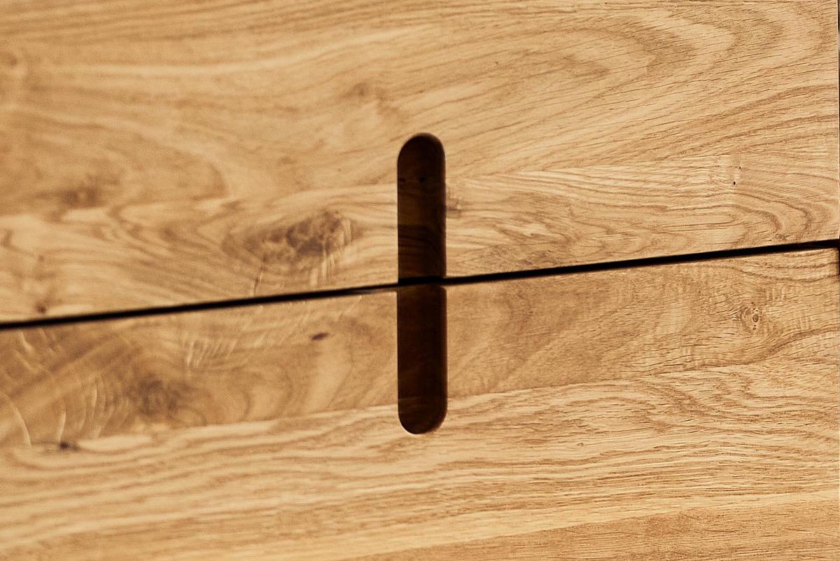 KOMMODE INA Wildeiche - Dunkelbraun, Holz (142/64/46cm) - byoak
