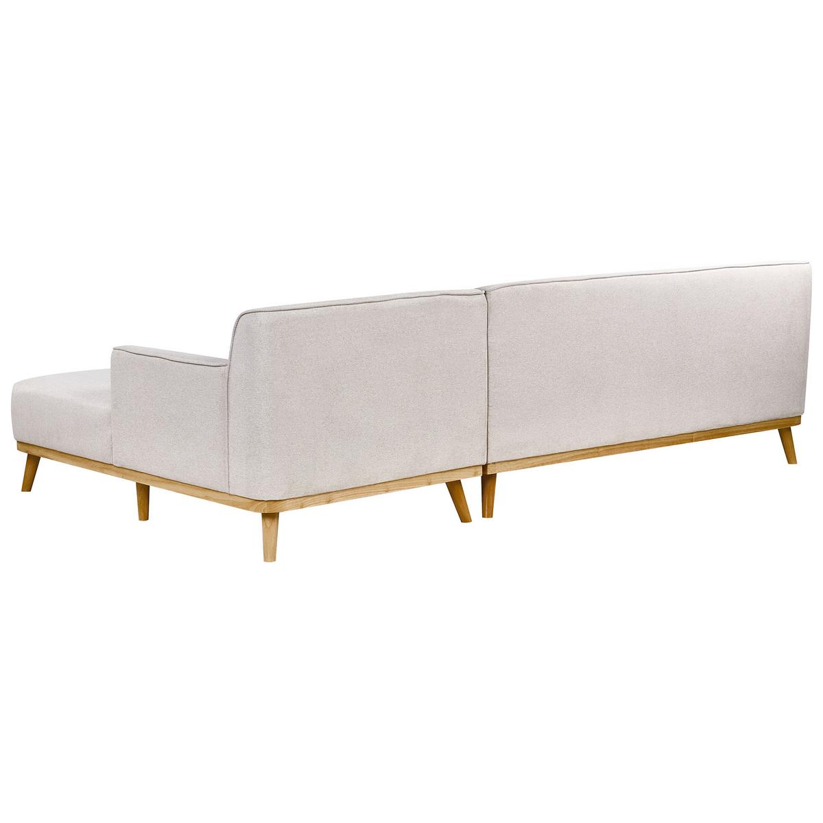 ECKSOFA 3-Sitzer Stoff Hellgrau linksseitig Simos - Hellgrau, Textil (264/82cm) - Beliani