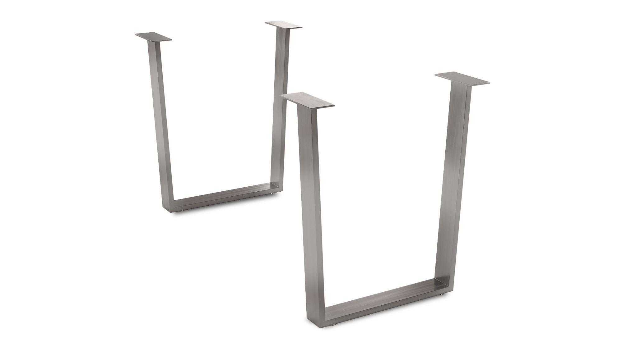 TISCHGESTELL Darbry 59,5x72x Esstischgestell Metall Sterlingsilber - Silberfarben, Metall (59.5/1/72cm) - 58aufmkessel