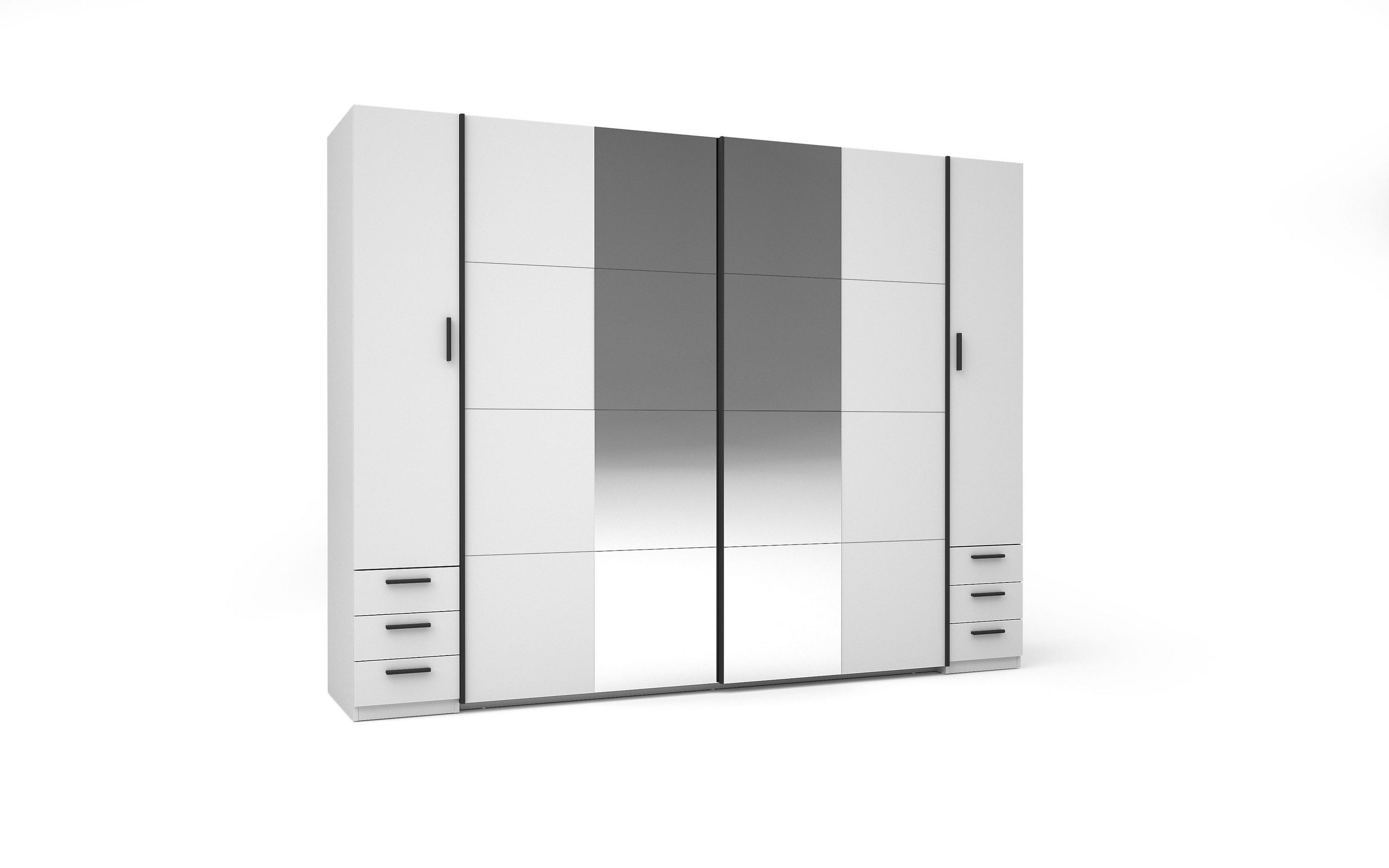 SCHWEBETÜRENSCHRANK AMAREN 269,6/207,6/61,4cm 2-türig mit Spiegel Weiß - Weiß, Holzwerkstoff (269.6/207.6/61.4cm) - MASSENO