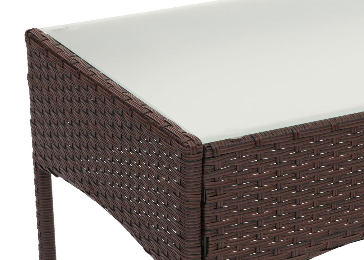 POLY-RATTAN GARTENTISCH rechteck Braun - Braun, Kunststoff (48/79/38cm) - MCW