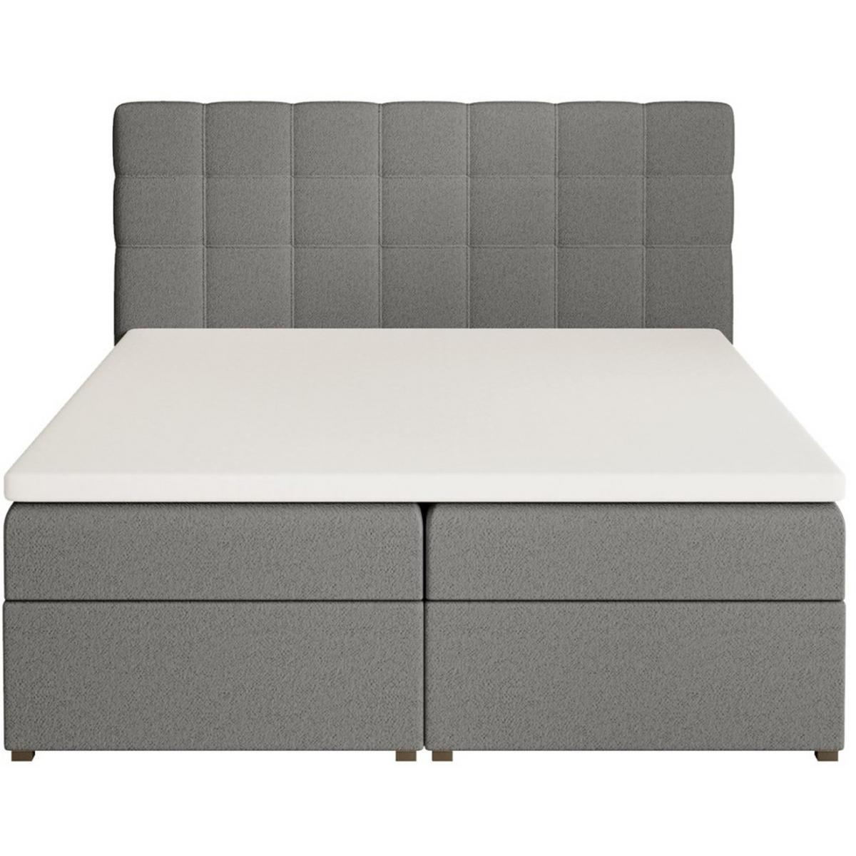 POLSTERBETT Topiq I 144/203/103 dunkelgrau, Bouclé-Stoff - Dunkelgrau, Holzwerkstoff (140/200cm) - Beautysofa