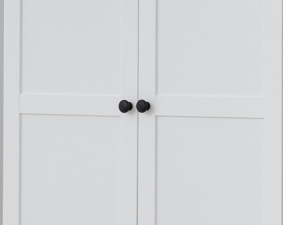GARDEROBENSCHRANK weiß 81 x 196 cm, Flurgarderobe mit Kleiderstange - Silberfarben/Weiß, Holzwerkstoff/Metall (81/196/41cm) - Top.Furn