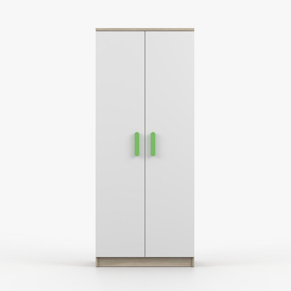 DREHTÜRENSCHRANK 80/192/50 cm 2-türig Jonas III 06 Sonoma Eiche/Weiß + limette Griffe - Limette/Weiß, Holz/Holzwerkstoff (80/192/50cm) - imoebel24