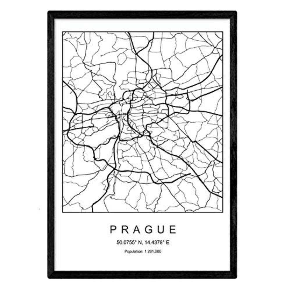 POSTER Prag Nordischen Stil A3 Rahmenlos - Klar, Papier (29.7/5/42cm) - Nacnic