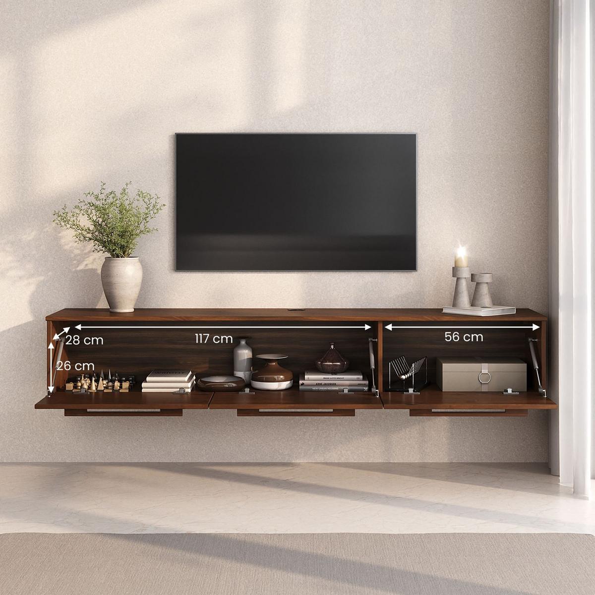 LOWBOARD TECCA - Kastanienfarben, Holz (180/30/34cm) - IDIMEX