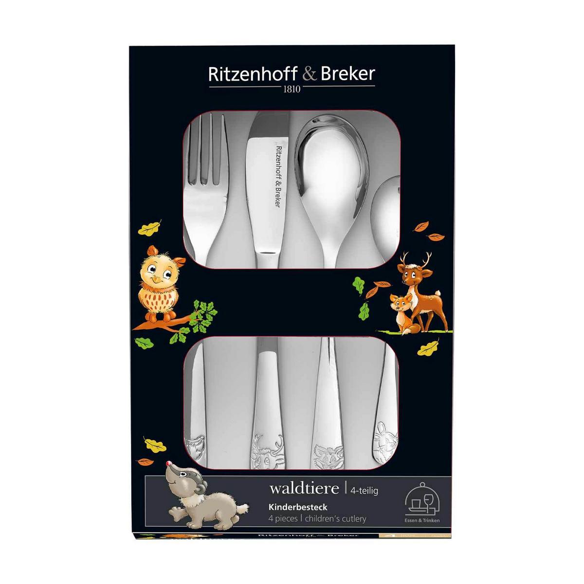 KINDERGESCHIRR MIT BESTECK Waldtiere bunt - Multicolor, Keramik (2/2/2cm) - Ritzenhoff Breker