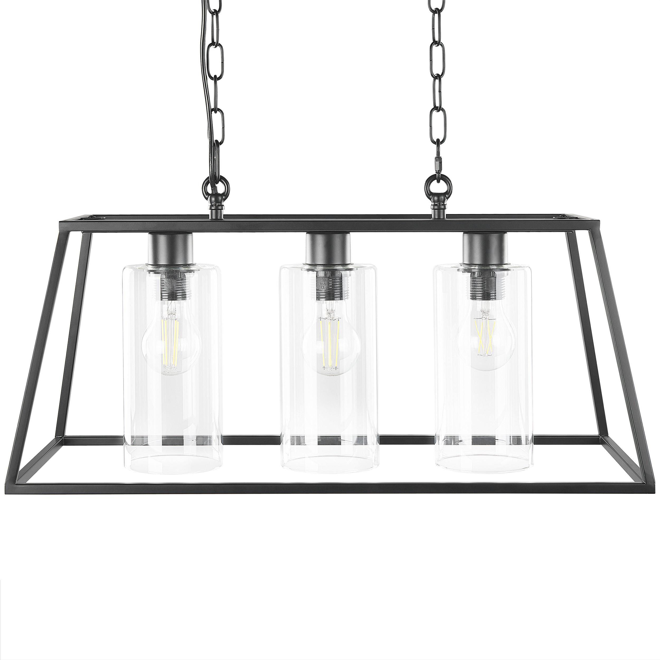 HÄNGELEUCHTE Muger 25/60/117 cm - Schwarz, Metall (25/60/117cm) - Beliani