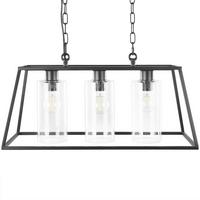 HÄNGELEUCHTE Muger 25/60/117 cm - Schwarz, Metall (25/60/117cm) - Beliani