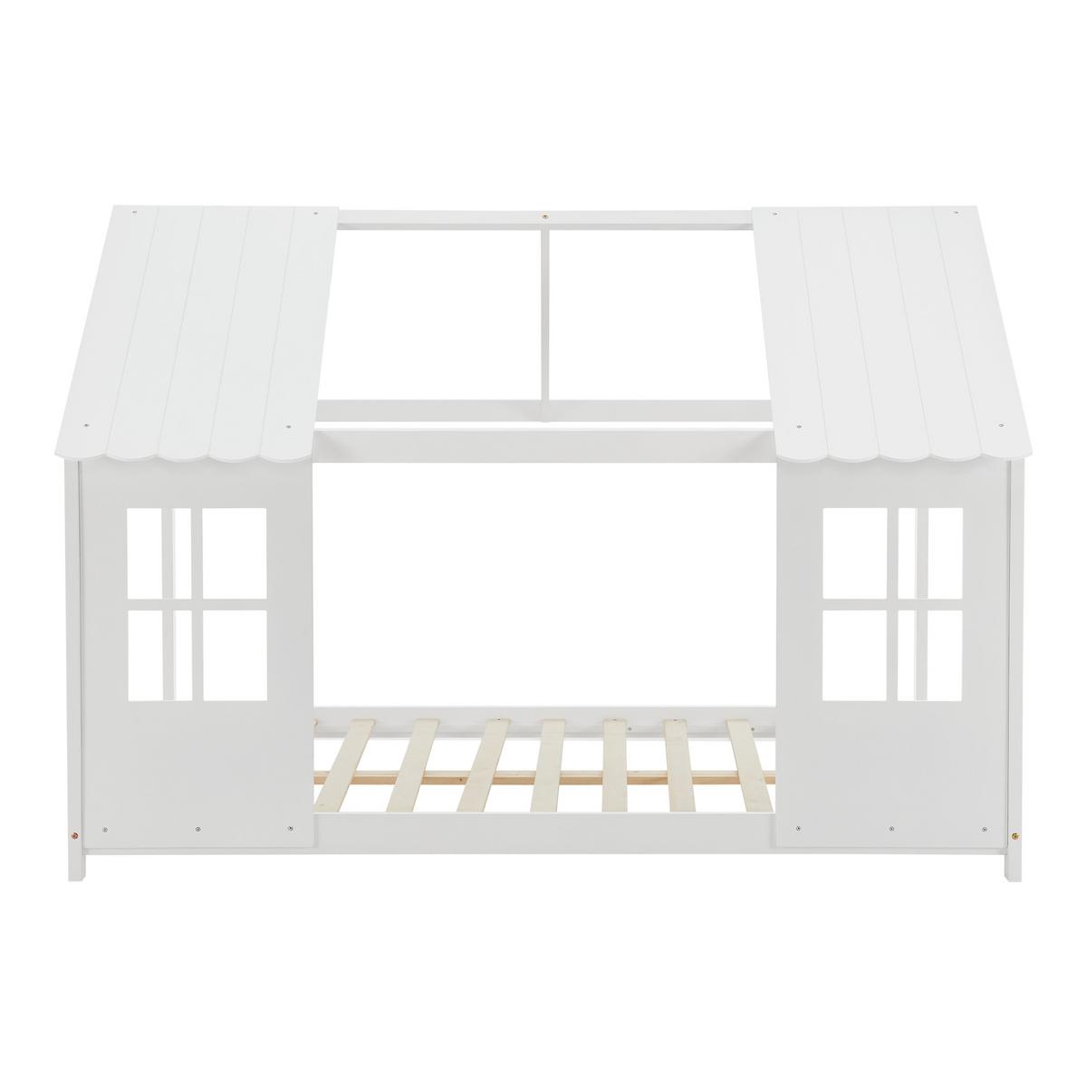 HAUSBETT Tostedt - Weiß, Holz (120/200cm) - [en.casa]