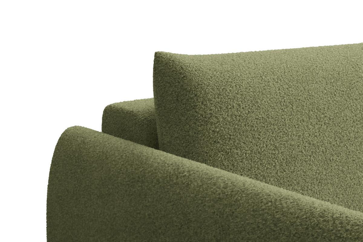 SOFA TAUER 3-Sitzer, Bouclé-Stoff grün - Schwarz/Grün, Holz/Textil (206/84/112cm) - Courtois Laville