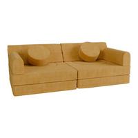 KINDERSOFA Kayo cord gelb - Gelb, Textil (150/50/75cm) - Juskys