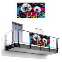 BALKON-SICHTSCHUTZ Straßenkunst - Bunt - Wand Witterungsbeständig 200x110 cm - Schwarz, Kunststoff (200/110cm) - MuchoWow