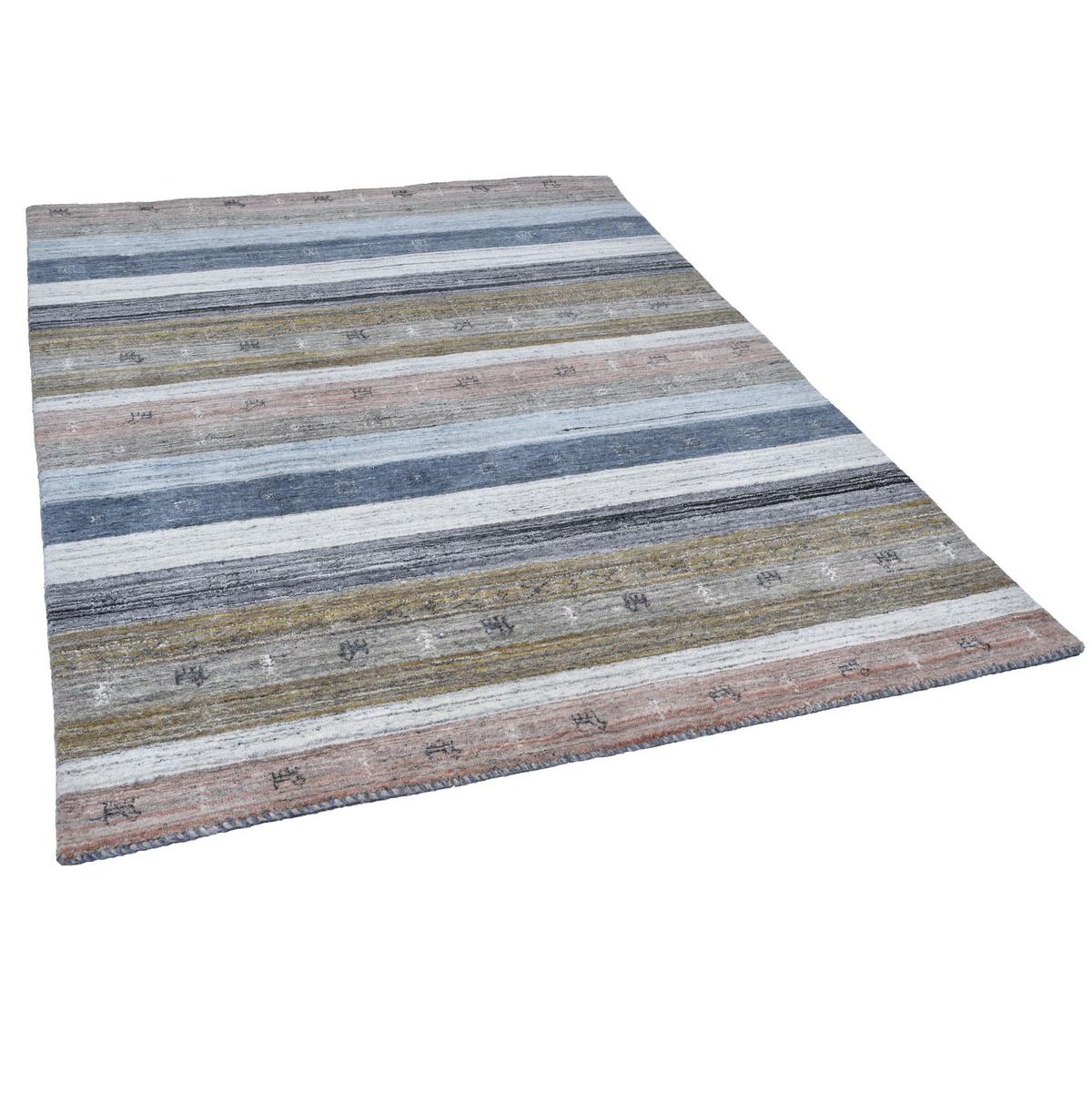 WOLLTEPPICH Nebraska Streifen Design 140x200 cm - Multicolor, Textil (140/200cm) - THEKO