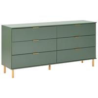 KOMMODE mit 6 Schubladen Grün Walpole - Grün, Holzwerkstoff (158/76/40cm) - Beliani