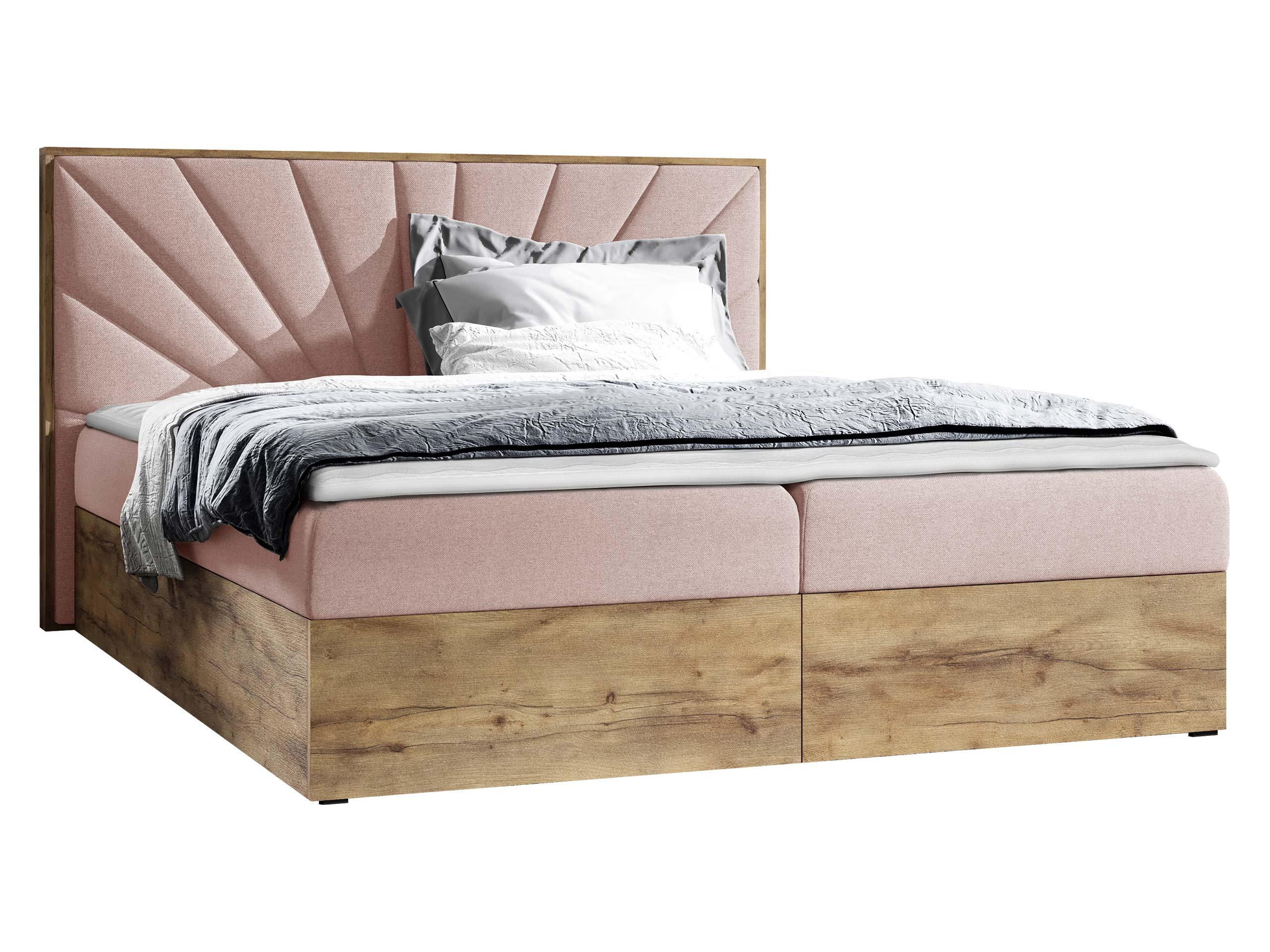 BOXBETT Wood 7 - H3 - Rosa, Holz/Textil (160/200cm) - MIRJAN24