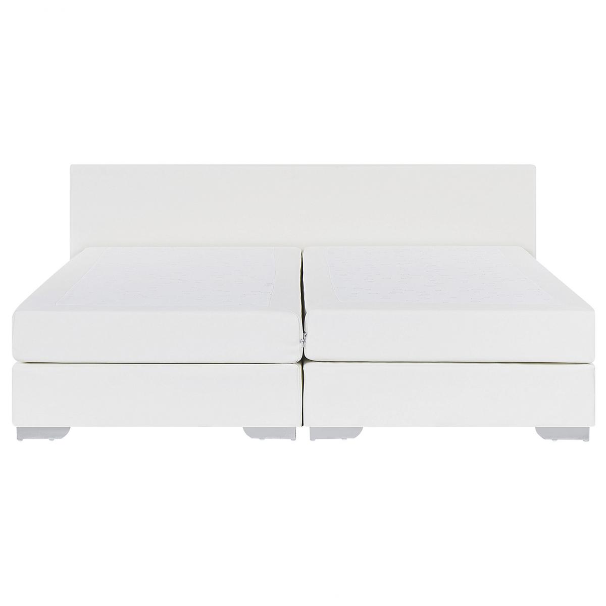 BOXSPRINGBETT 180/200cm Weiß President - Weiß, Kunststoff/Textil (180/200cm) - Beliani
