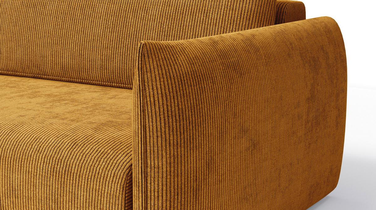 ECKSOFA TAUER 3-Sitzer rechts, safran - Gelb/Schwarz, Holz/Textil (248/173cm) - Wozimo