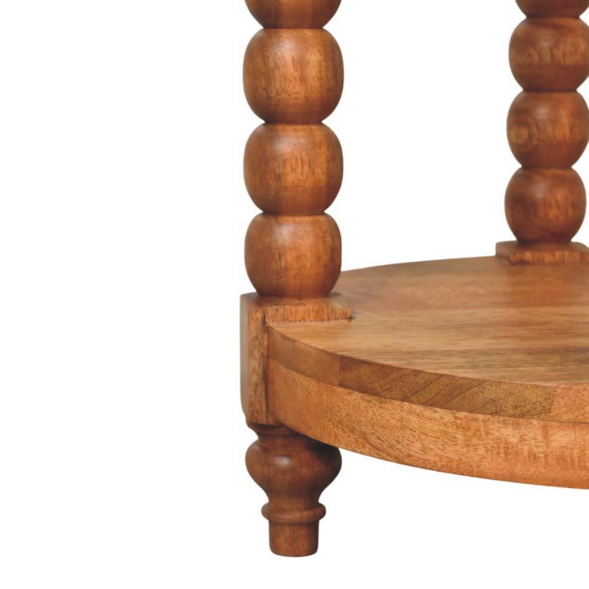 BEISTELLTISCH Golden-Teak-Finish, 1 offenes Regal in der Mitte, Braun - Braun, Holz (45/45/55cm) - Artisan Furniture