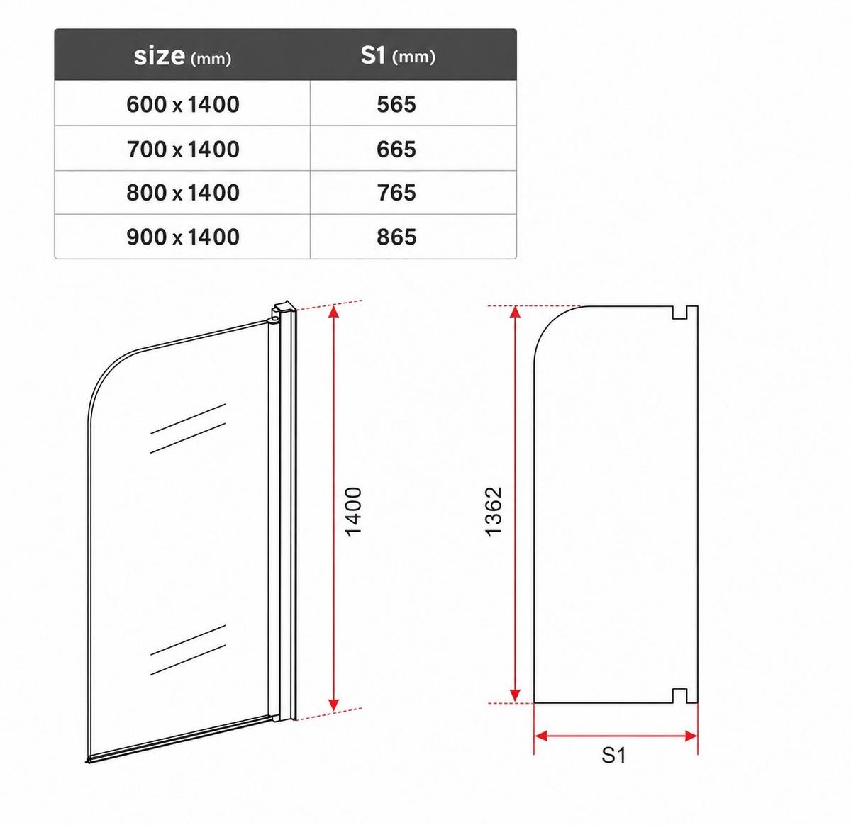 BADEWANNE Torino 1 Teil cm Chrom - 60 x 140 cm - Chromfarben, Glas (60/140cm) - Badplaats