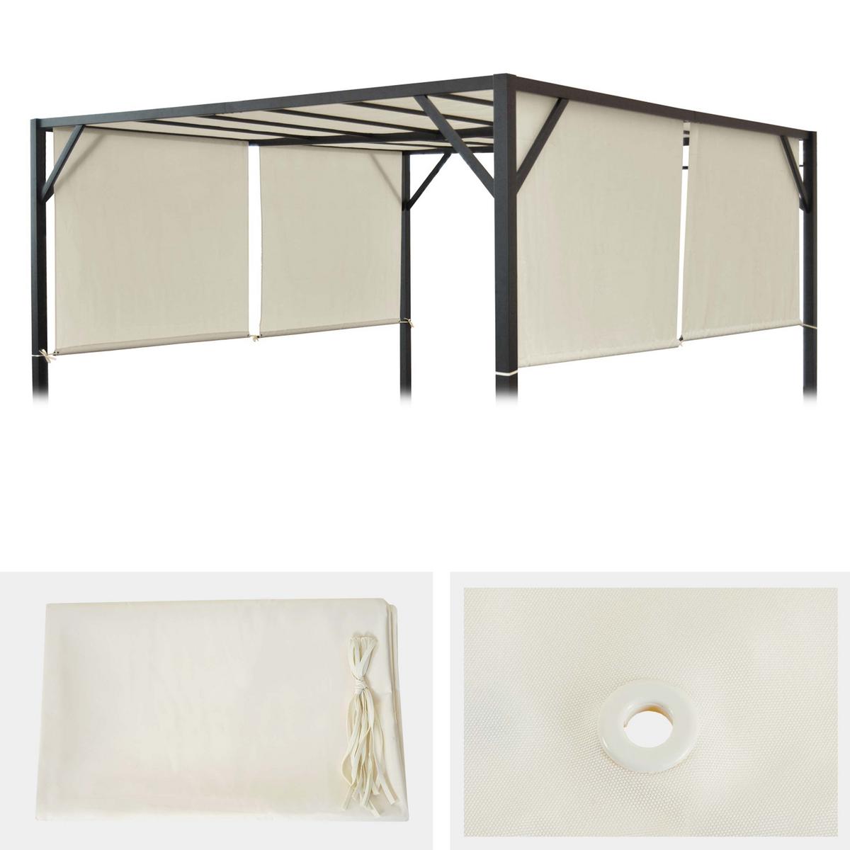 ERSATZBEZUG DACH FÜR PERGOLA BEJA Cremeweiß - Weiß, Textil (372/1/596cm) - MCW