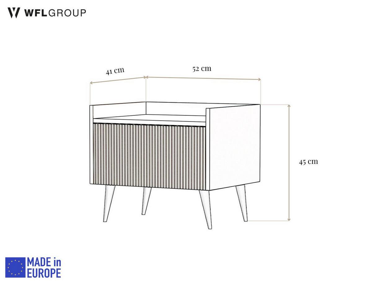 NACHTTISCH Arysa in Beige Cashmere 52/45/41 cm - Kaschmir/Beige, Holzwerkstoff/Metall (52/45/41cm) - WFL GROUP