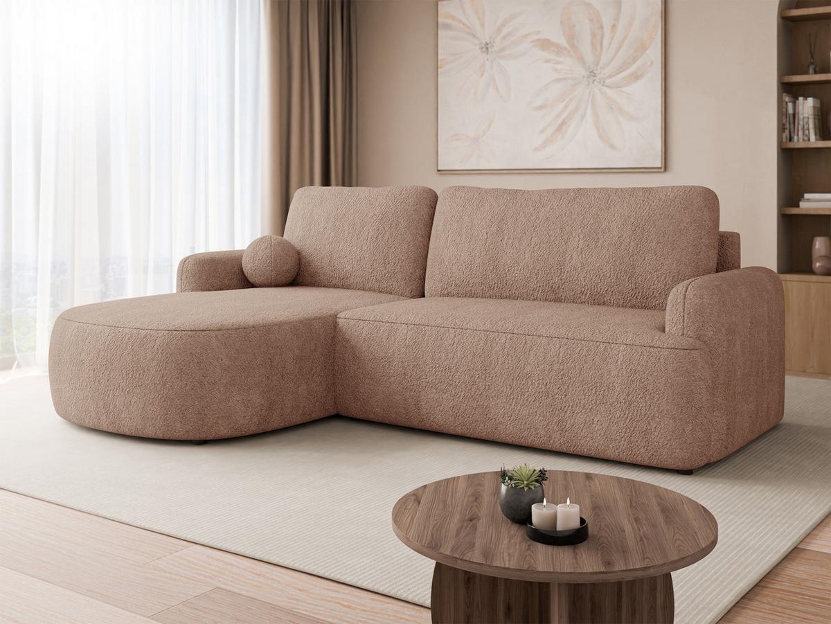 ECKSOFA Loridu, Seite: Links - Schwarz/Rosa, Holz/Kunststoff (250/174cm) - MIRJAN24