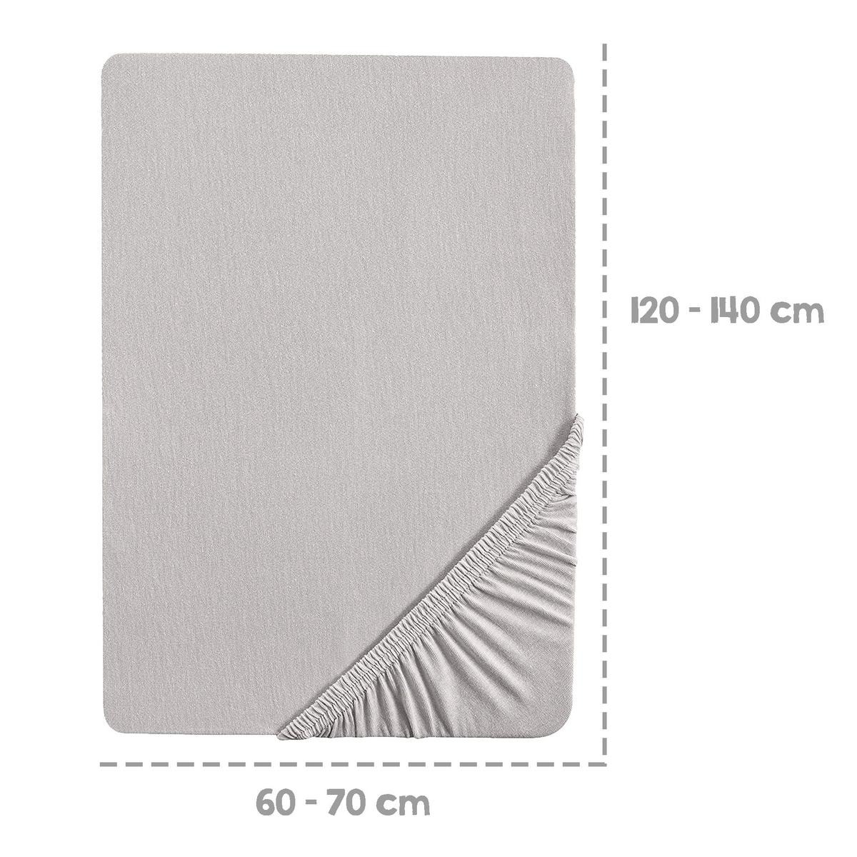 SPANNBETTLAKEN 60 x 120 – 70 x 140 cm - Hellgrau, Textil (70/140cm) - Roba