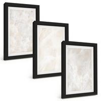 BILDER SET 3er Set - 20x30 cm Schwarzer Rahmen - Pastellfarbene Marmorstrukturen - Schwarz, Kunststoff (20/30cm) - TULUP