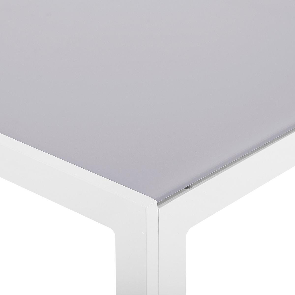GARTENTISCH Glas grau 160/90 cm Catania - Grau, Glas (91/160/71cm) - Beliani
