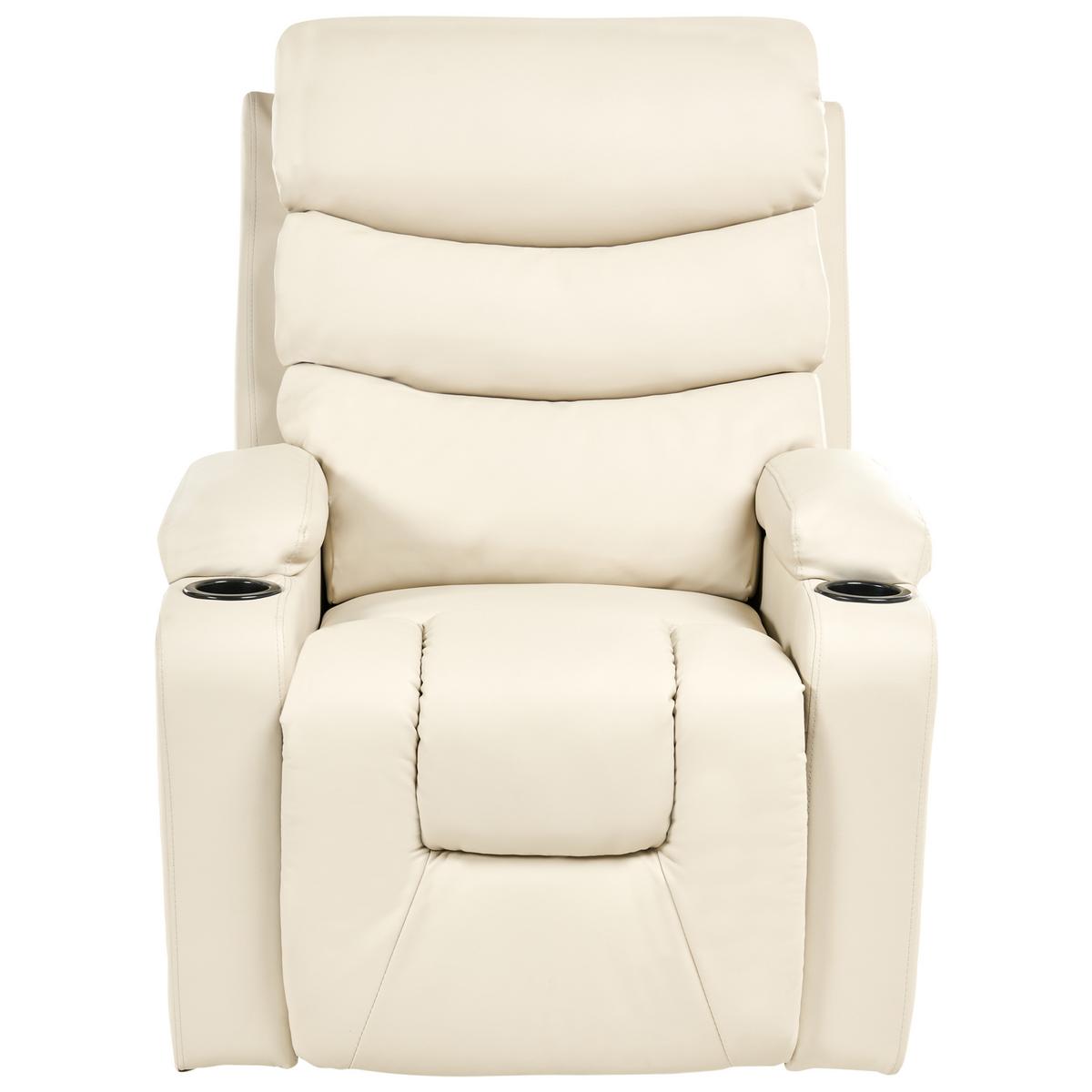 ELEKTRISCHER-FERNSEHSESSEL Kunstleder Beige Eter - Beige, Kunststoff (79/105/91cm) - Beliani