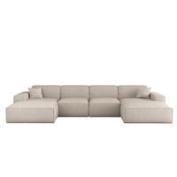 WOHNLANDSCHAFT Celes Premium In Artico - Creme, Holzwerkstoff/Textil (378/73/165cm) - Fun Möbel