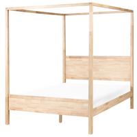 HIMMELBETT 160/200 cm Hellbraun Hauterives - Hellbraun, Holz (160/200cm) - Beliani