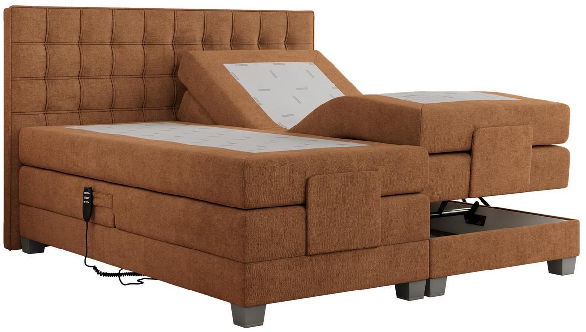 BOXBETT ELEKTRO 140/200 Orange Struktur - H4 - Orange, Holz/Textil (140/200cm) - MKS