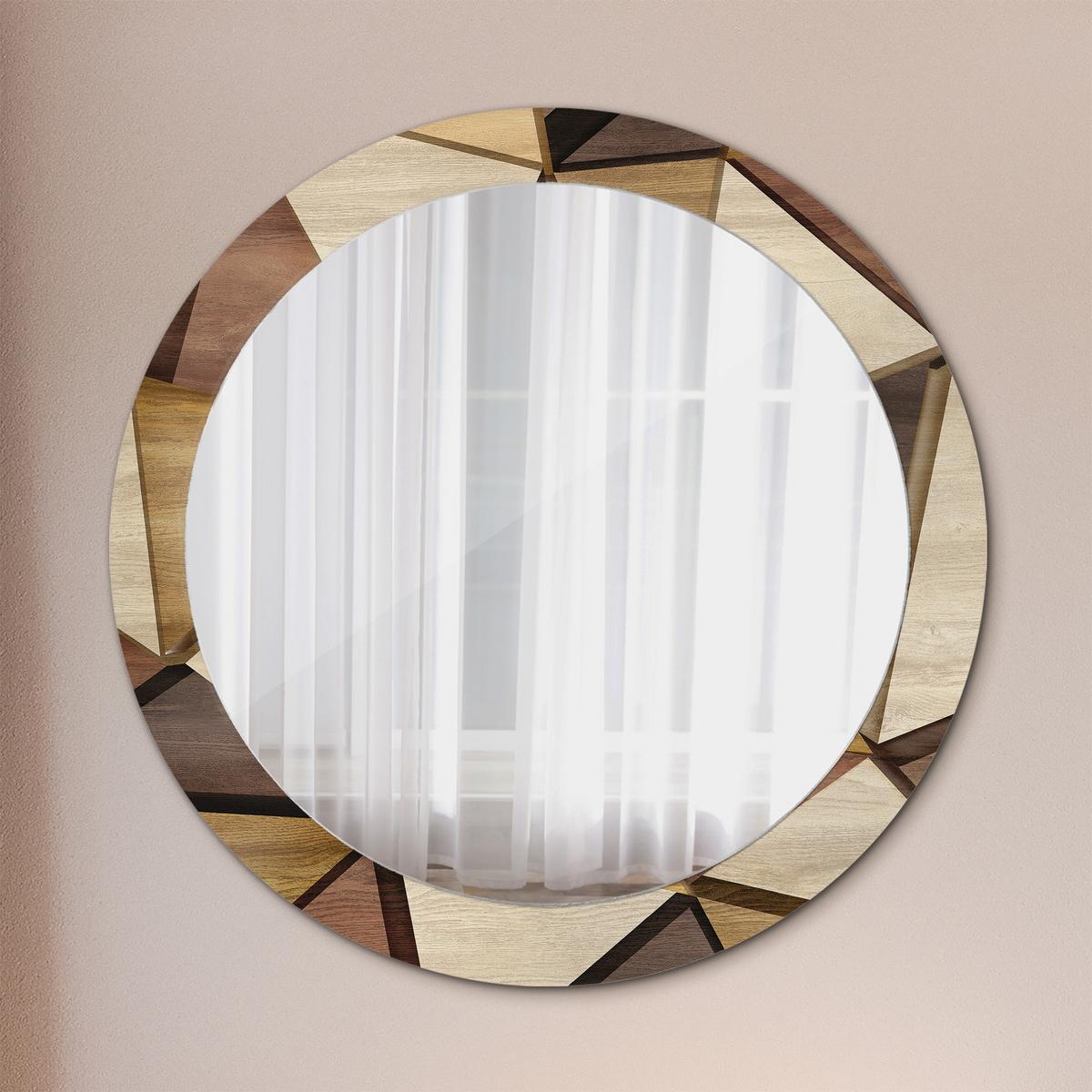 SPIEGEL Ø80 cm Rund mit Aufdruck - Hellbraun, Glas (80/80/0.4cm) - TULUP