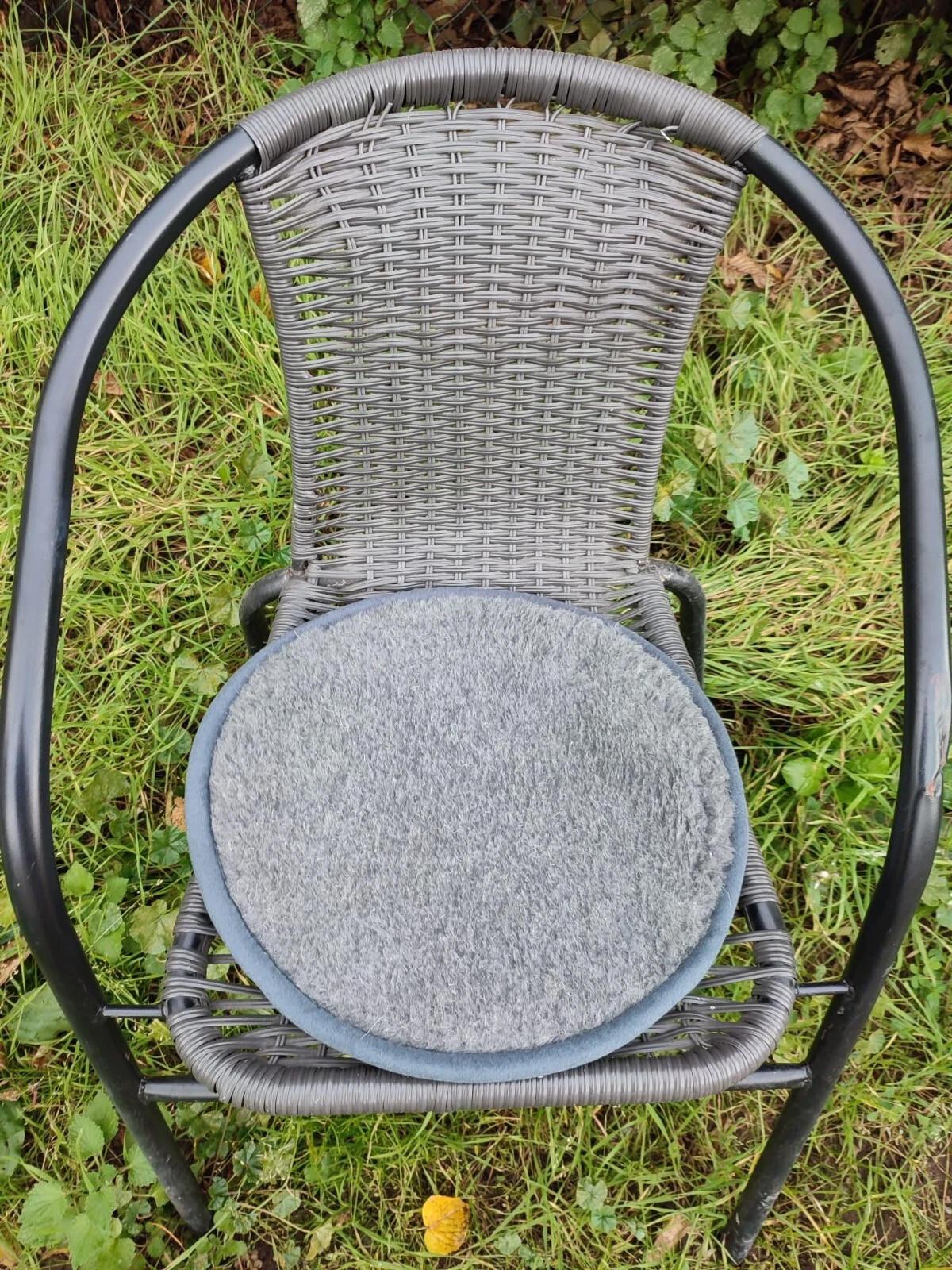 SITZKISSEN Merino Schurwolle Weiches Wollkissen Rund 40/40 cm - Grau, Fell (40/40cm) - Provellus