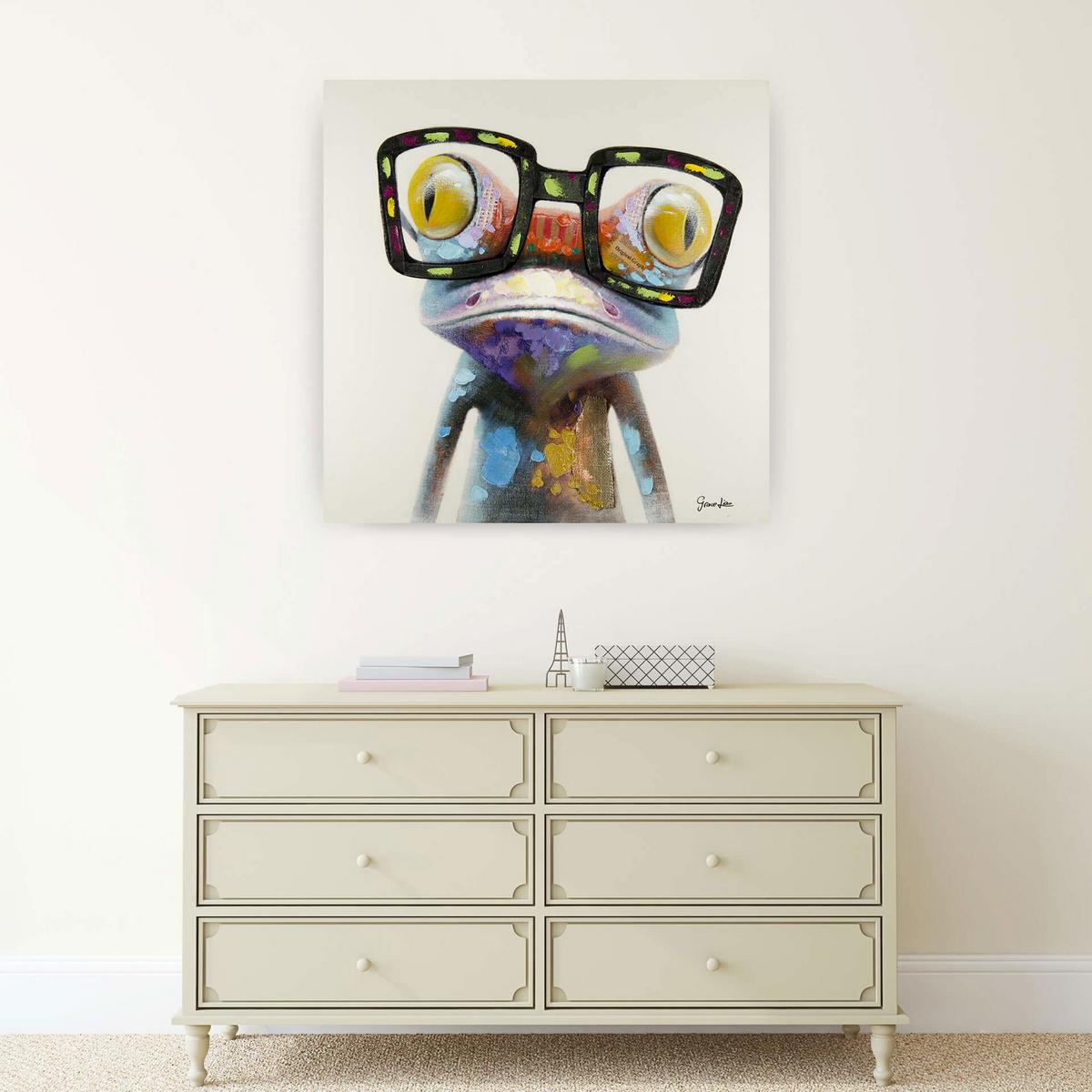 ÖLGEMÄLDE 80/80 cm - Blau/Gelb, Holz/Textil (80/80cm) - KUNSTLOFT