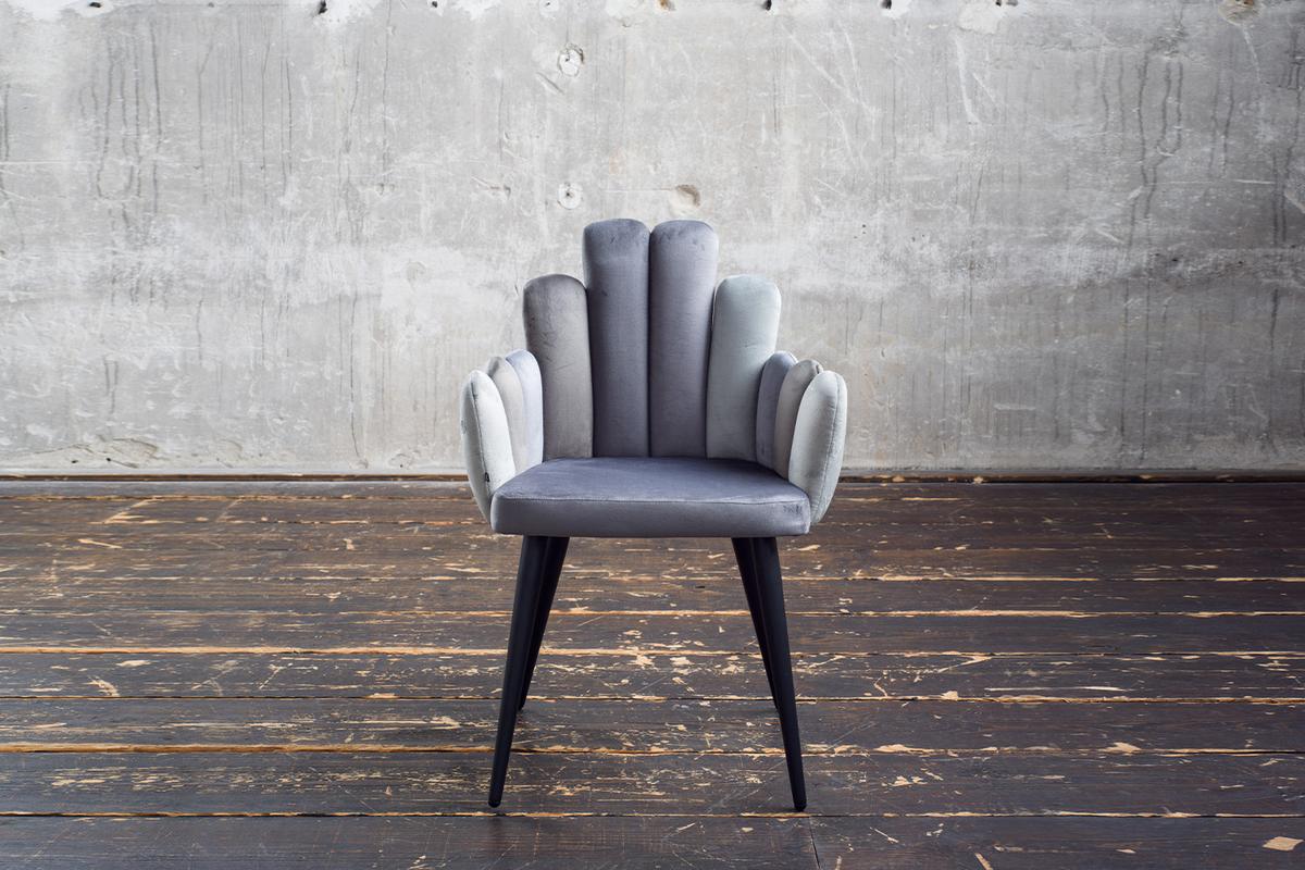 ESSZIMMERSTUHL FREJA Grau Velvet (1er-Set) - Grau, Kunststoff/Textil (58/85/56cm) - KAWOLA