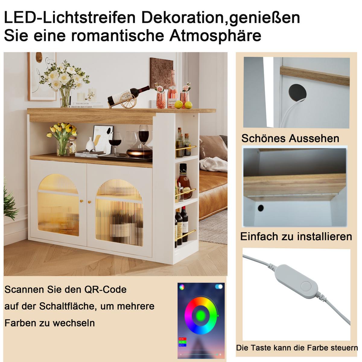 BARTISCH Weiß - Weiß, Holz (39/193/105cm) - Urban Meuble