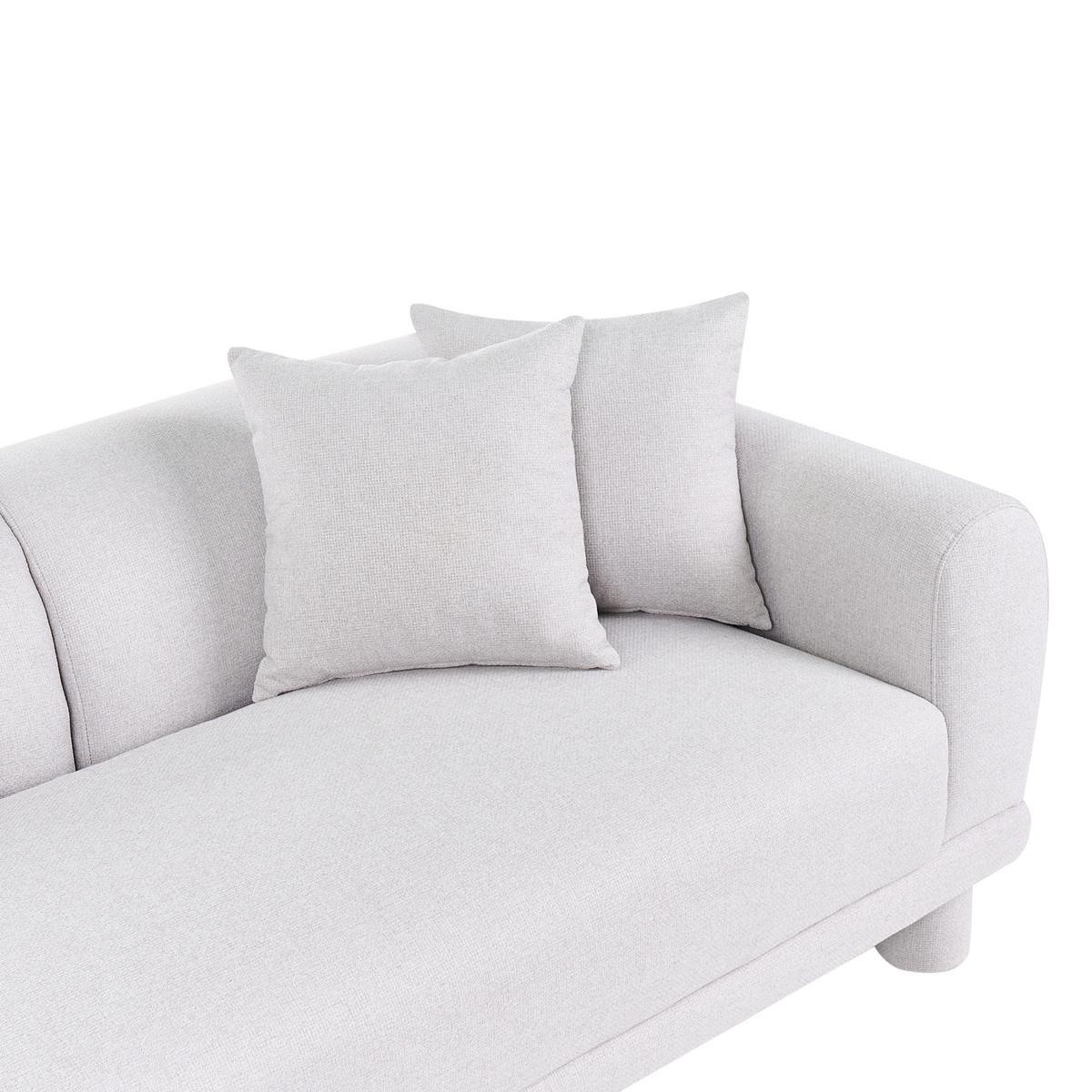 3-SITZER-SOFA Stoff Hellgrau Pori - Hellgrau, Textil (202/74/93cm) - Beliani