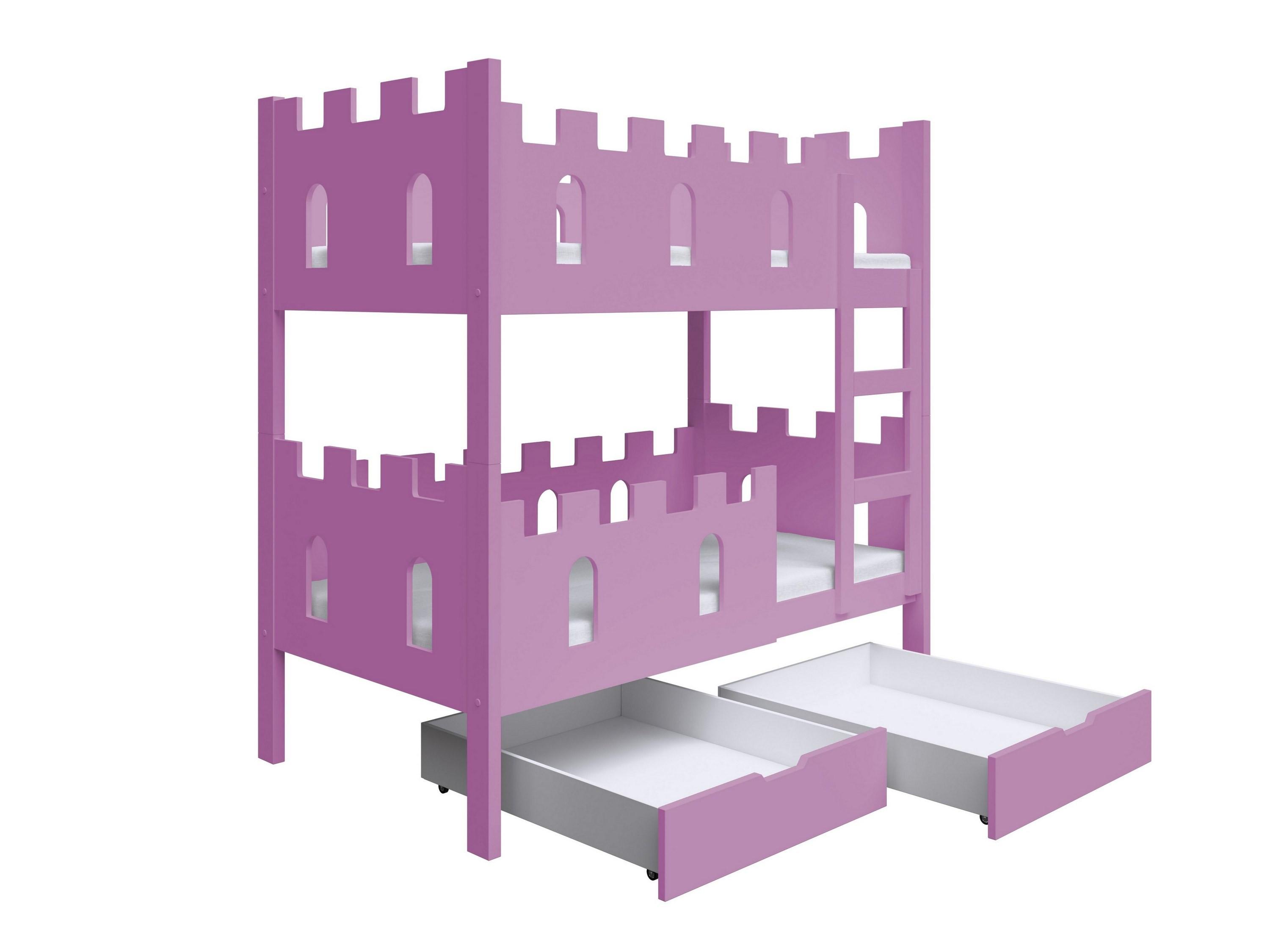 ETAGENBETT AVALON mit Bettkasten 75x180 cm Rosa - Rosa, Holz (75/180cm) - MASSENO