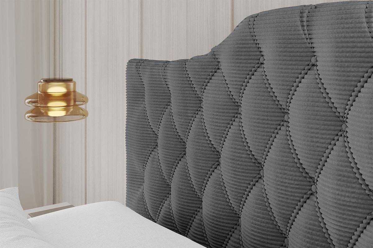 POLSTERBETT mit Bettkasten, Fußteil und Lattenrost, Boxbett mit Matratze H3/H4 - FALIO-Z 120x200 Dunkelgrau - Anthrazit, Holzwerkstoff/Textil (120/200cm) - ALTDECOR