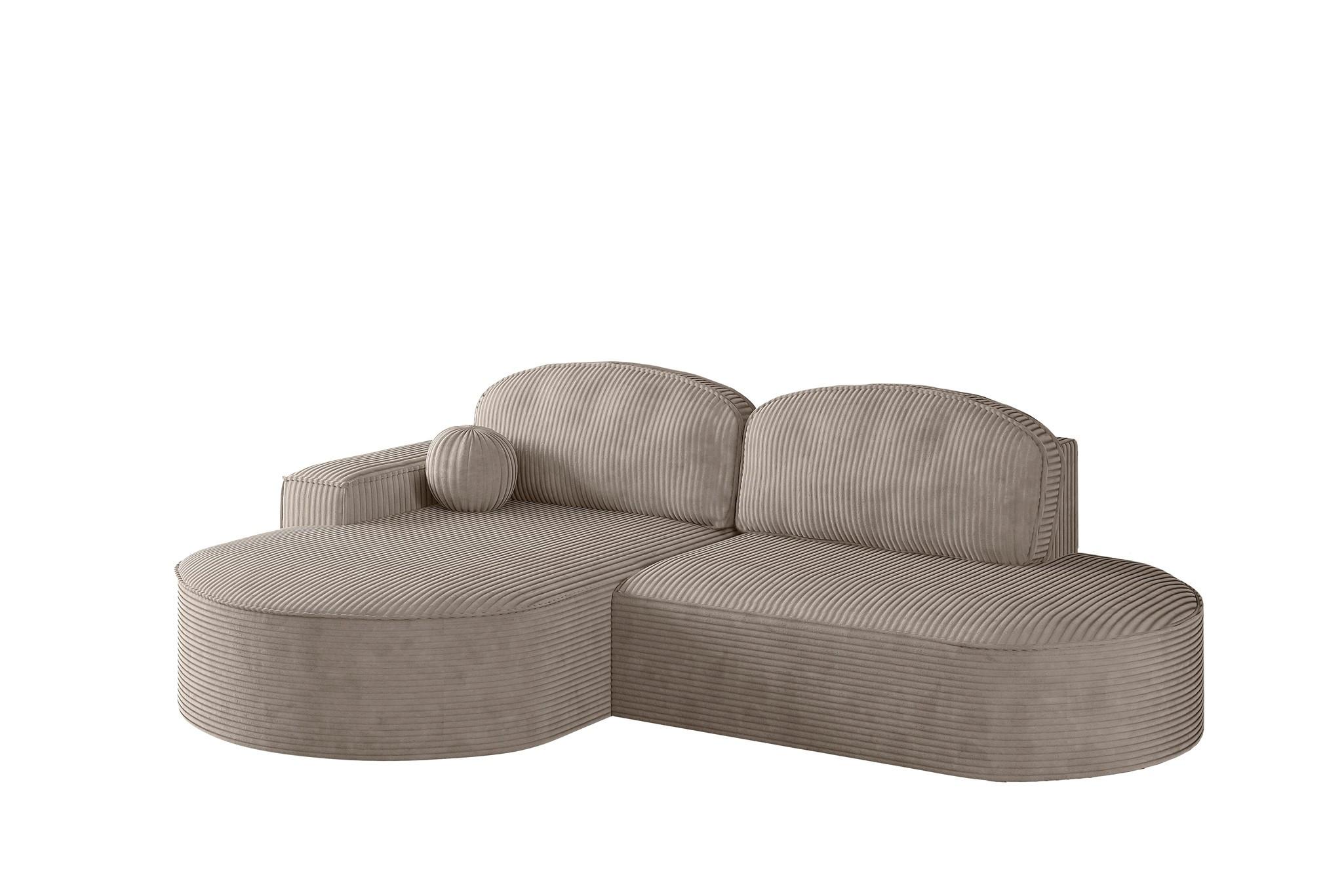 ECKSOFA Girona Mit Schlaffunktion - Braun, Holzwerkstoff/Textil (278/179cm) - Fun Möbel