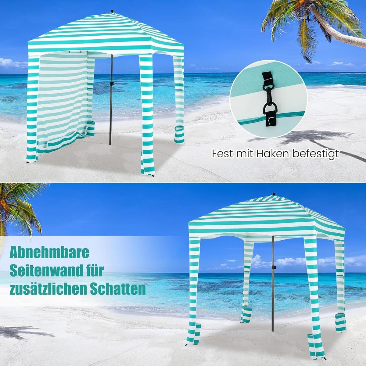 STRANDZELT grün - Multicolor, Textil (183/240/183cm) - COSTWAY