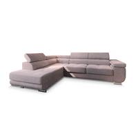 ECKSOFA APIRO L-S Lila Kordstoff mit Schlaffunktion - Lila/Silberfarben, Holz/Textil (276/202cm) - MASSENO