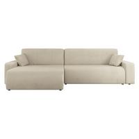 ECKSOFA Piano L Cord - Creme/Schwarz, Holz/Kunststoff (274/145cm) - MIRJAN24