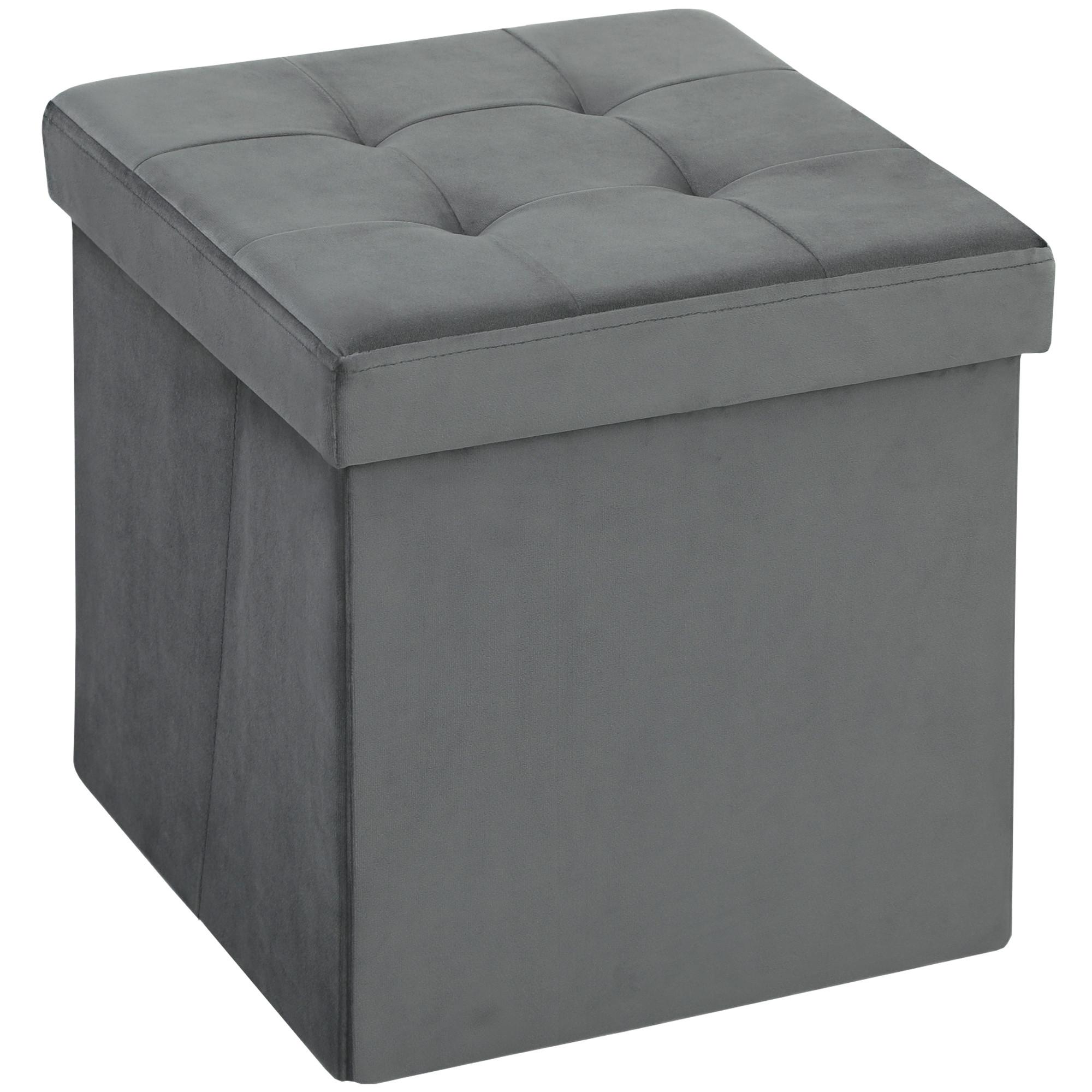 SITZHOCKER Polyester Vliesstoff Grau - Grau, Textil (38/38/38cm) - HOMCOM