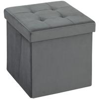 SITZHOCKER Polyester Vliesstoff Grau - Grau, Textil (38/38/38cm) - HOMCOM